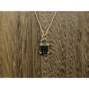 18 Inch Gold Over Sterling Silver Lock Pendant Necklace